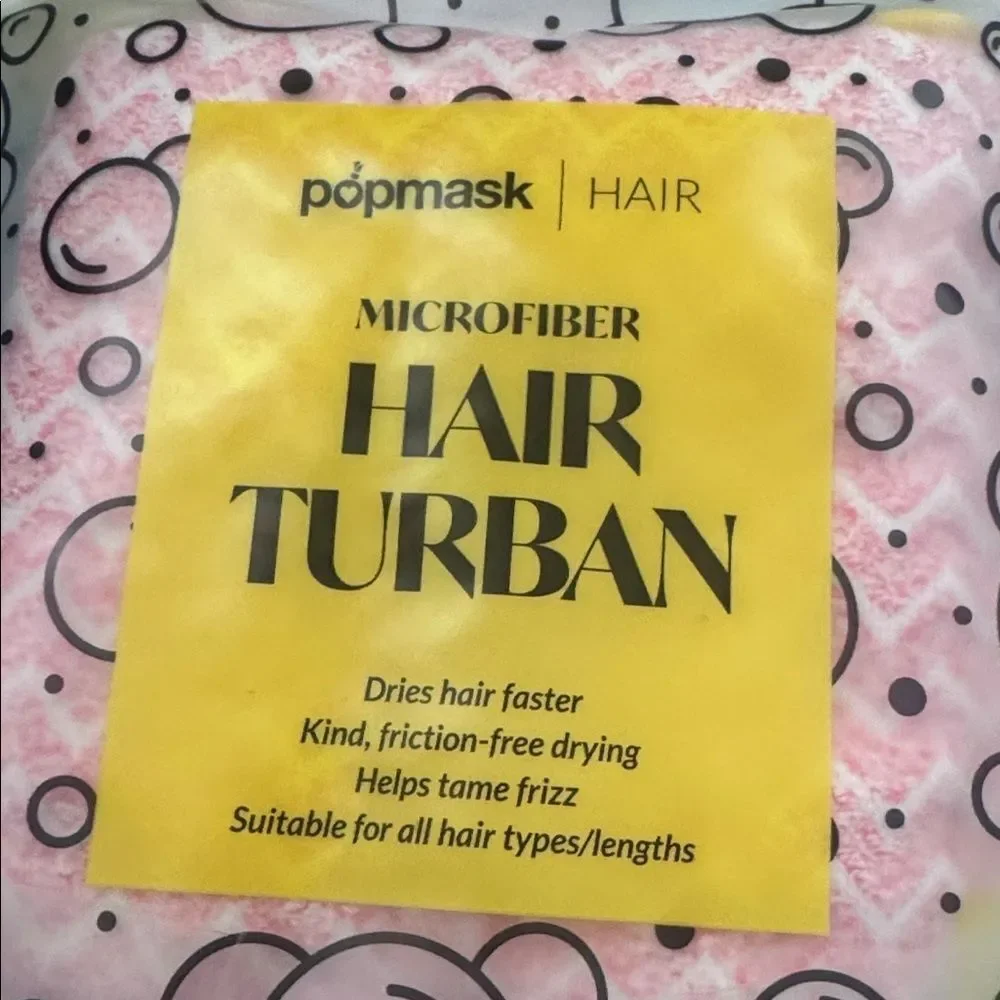 NWT 2pc Beauty Lot Pink Microfiber Hair Turban & Reusable Skincare MITs (SET)